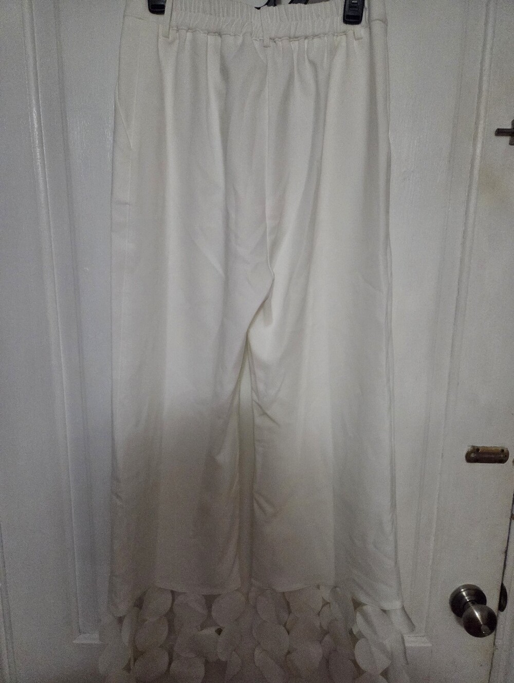 STYLEWE White Wide-Leg Pants with Hem Detail - Picture 4 of 5